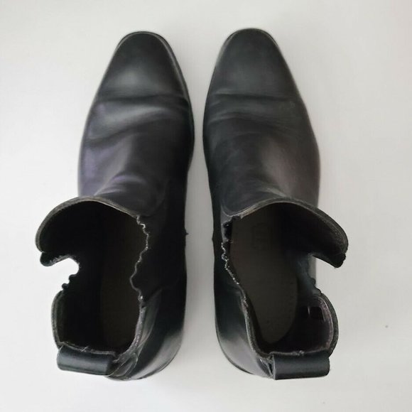 HESCHUNG Chelsea Style Boots Black Leather Men's Size 9.5 - Picture 5 of 8